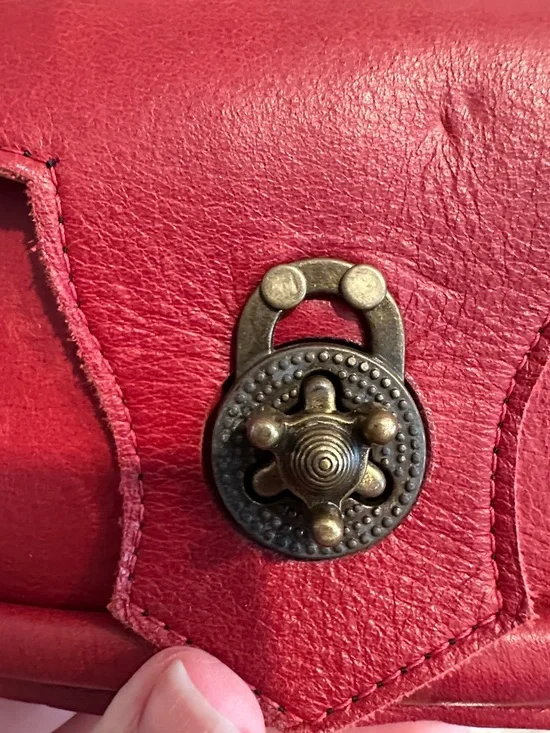 Red Leather Crossbody - Picture 3 of 6